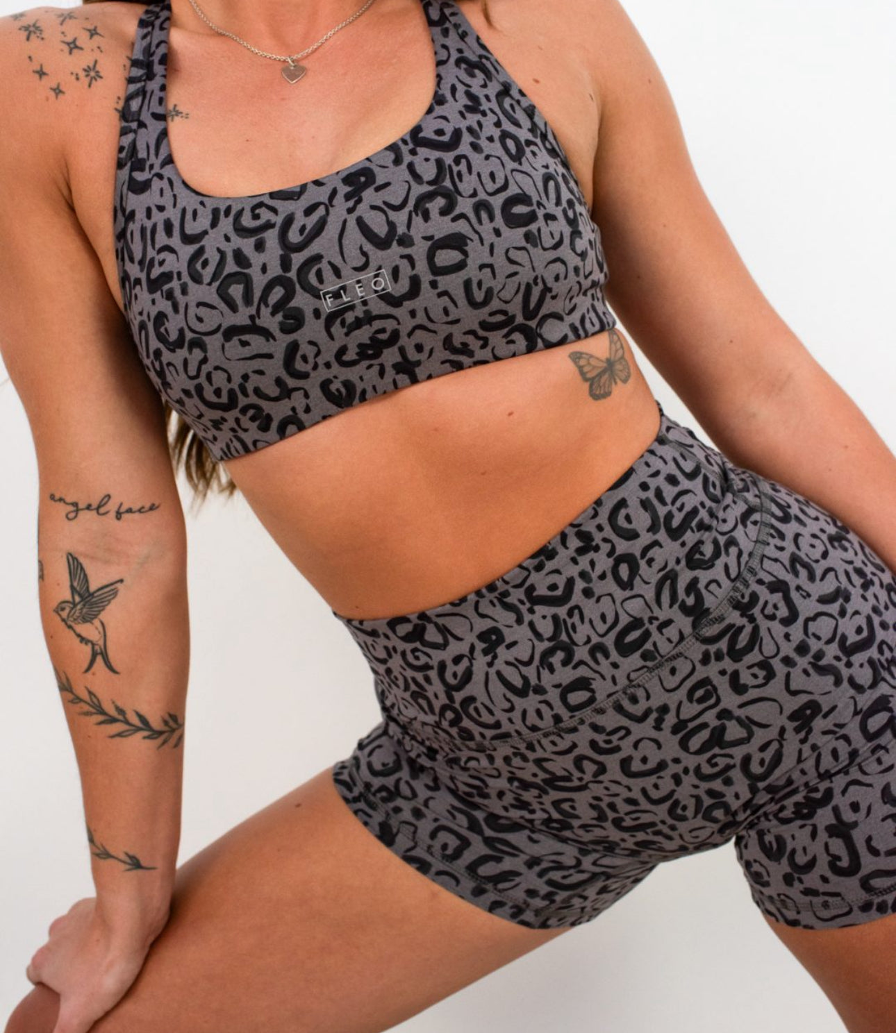 Sage Racerback Bra - Flower Leopard