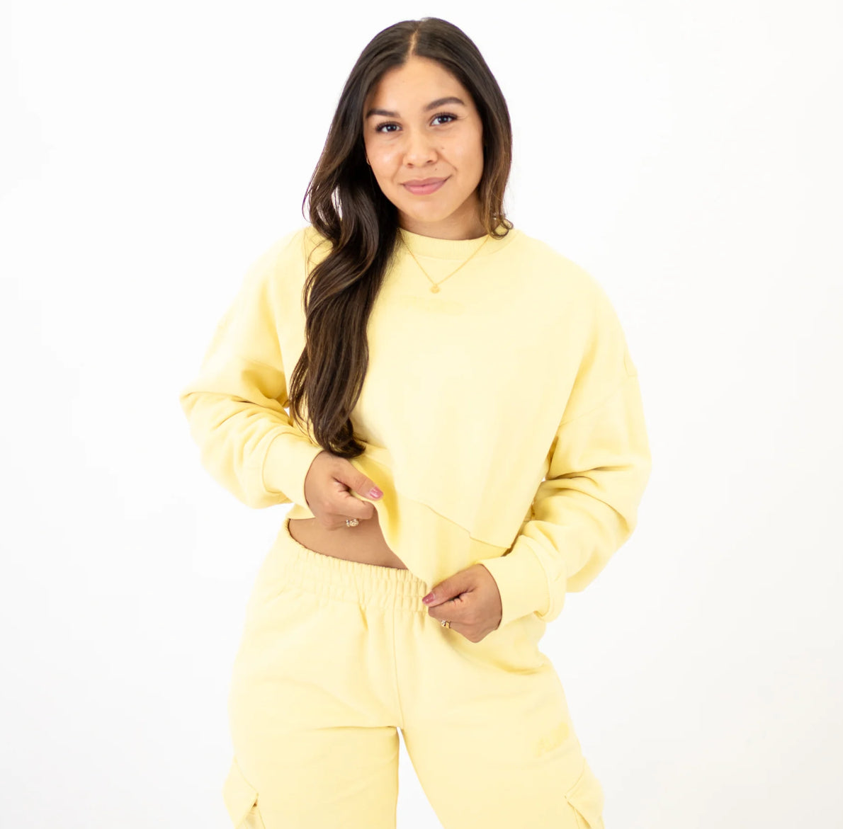 Affinity Crop Crewneck - Pastel Yellow