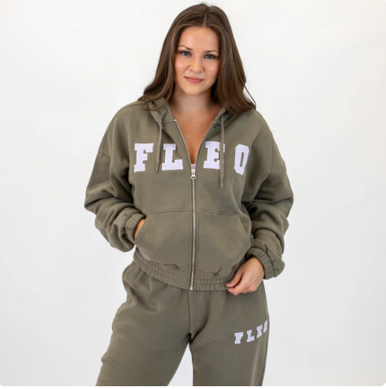 Weekender Crop Zip Hoodie Sweatshirt