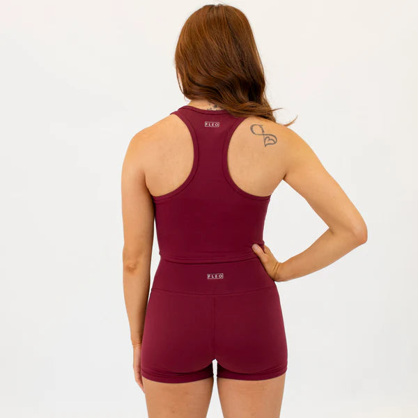 Racerback Crop Tank - Cabernet
