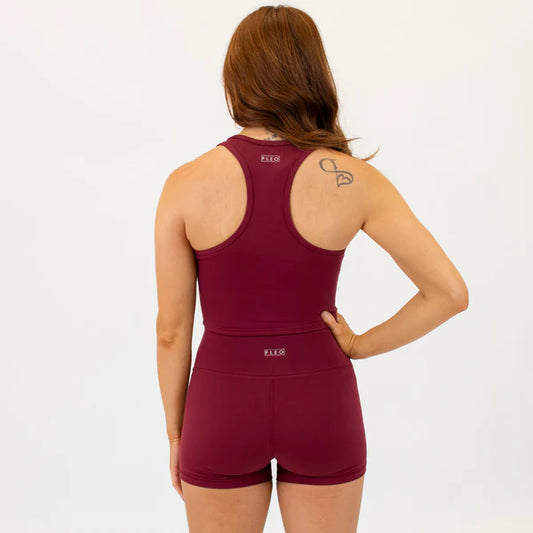 Racerback Crop Tank - Cabernet