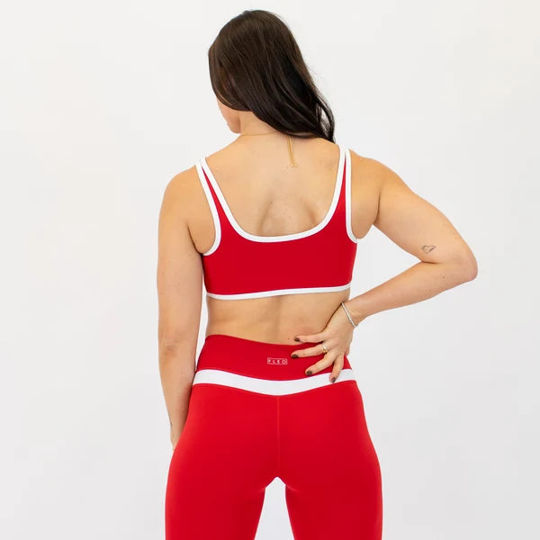 Jett Bralette - Light Support - Salsa + White