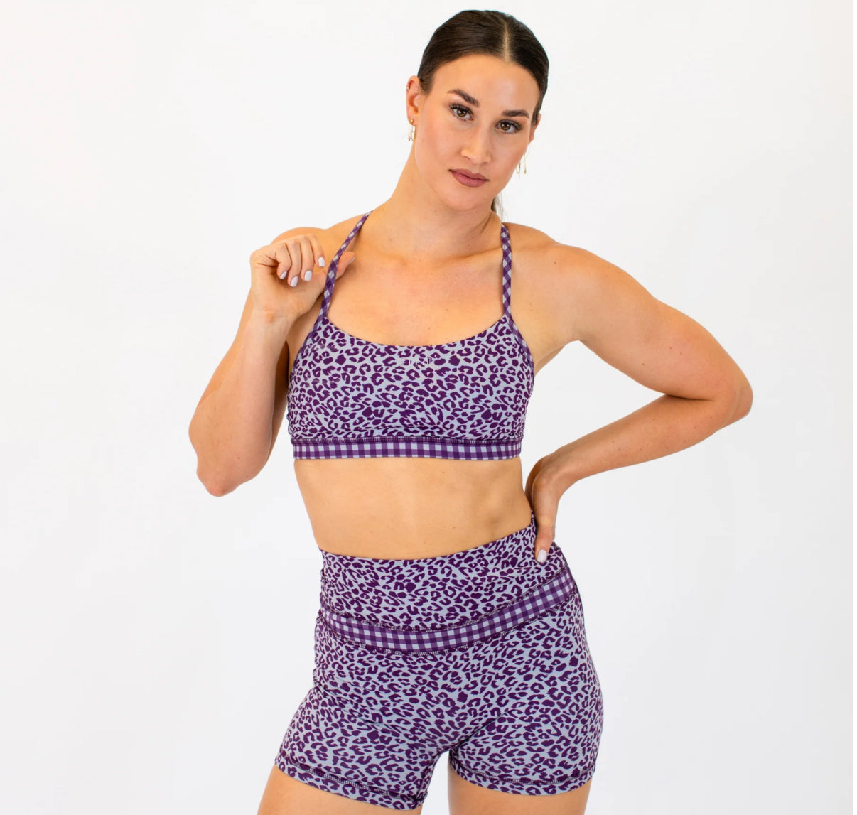 Loop Back Bra - Leopard Gingham