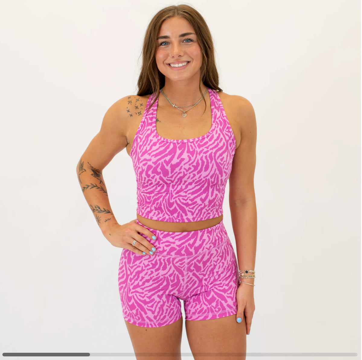 Racerback Tank - Cyclamen Zebra