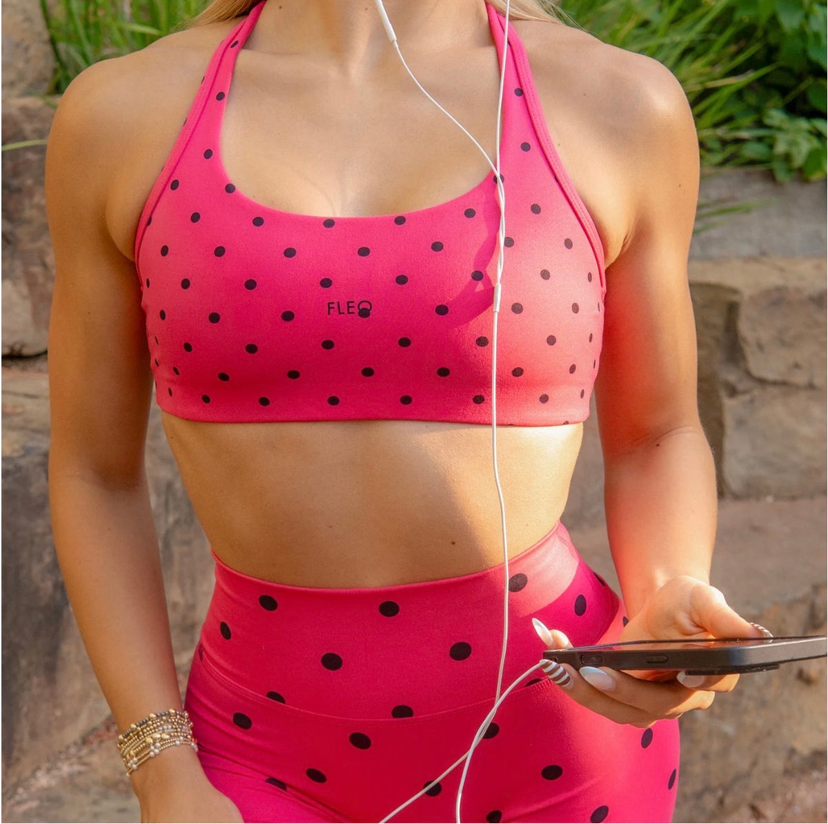 Sage Racerback Sports Bra - Ladybug