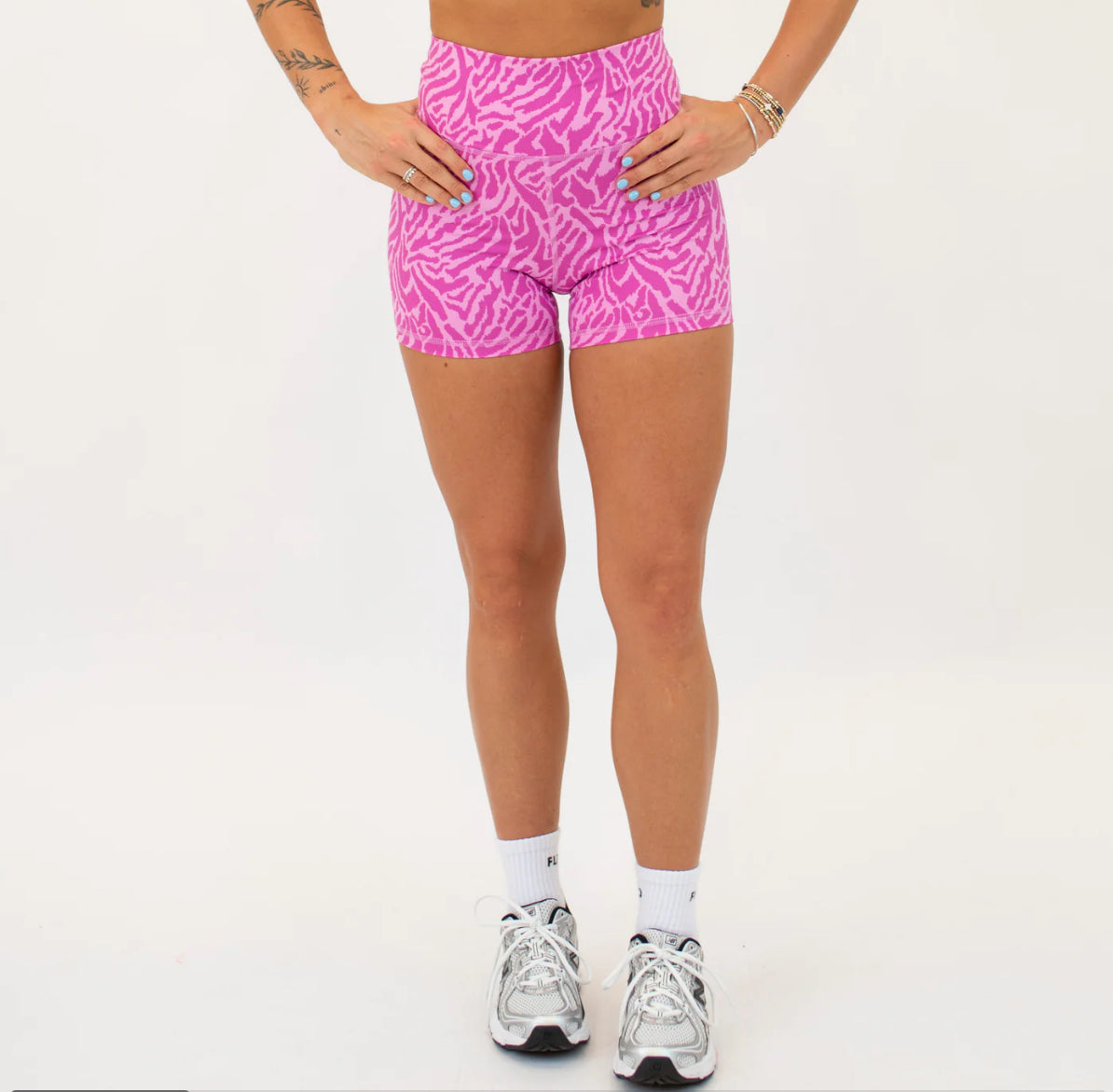 True High Shorts - Cyclamen Zebra