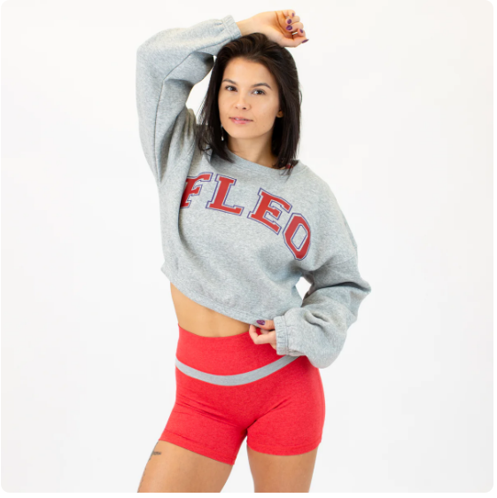 Boyfriend Crop Crewneck Sweatshirt