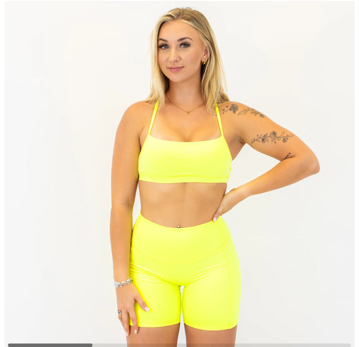 Bandeau Sports Bra - Neon Yellow