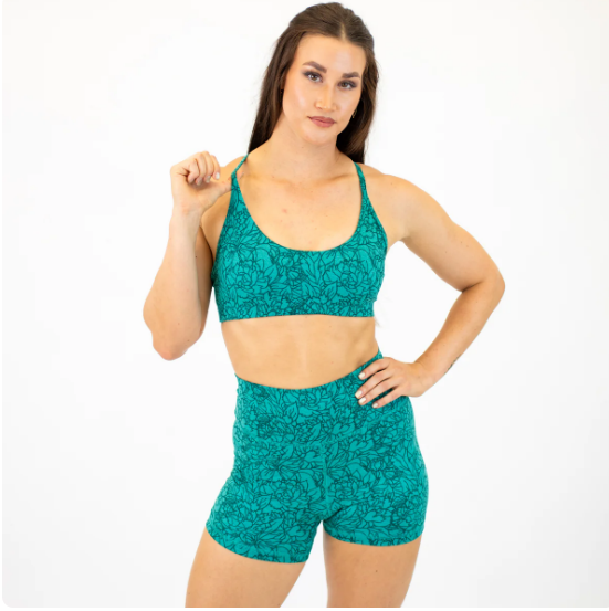 Lila Sports Bra - Porcelain Flower