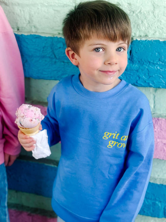 Grit & Grow Kids Crewneck - Blue