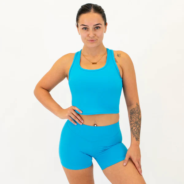 Racerback Crop Tank - Fitted - Hawaiian Ocean