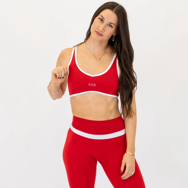 Jett Bralette - Light Support - Salsa + White